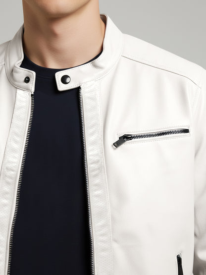 Celio* Men White Solid Regular Fit Polyester Jackets