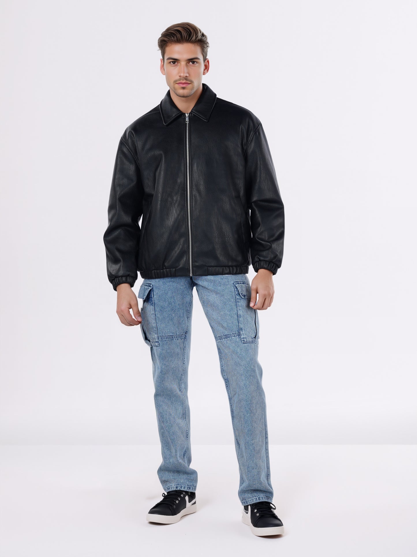 Celio* Men Black Solid Regular Fit Polyester Jackets