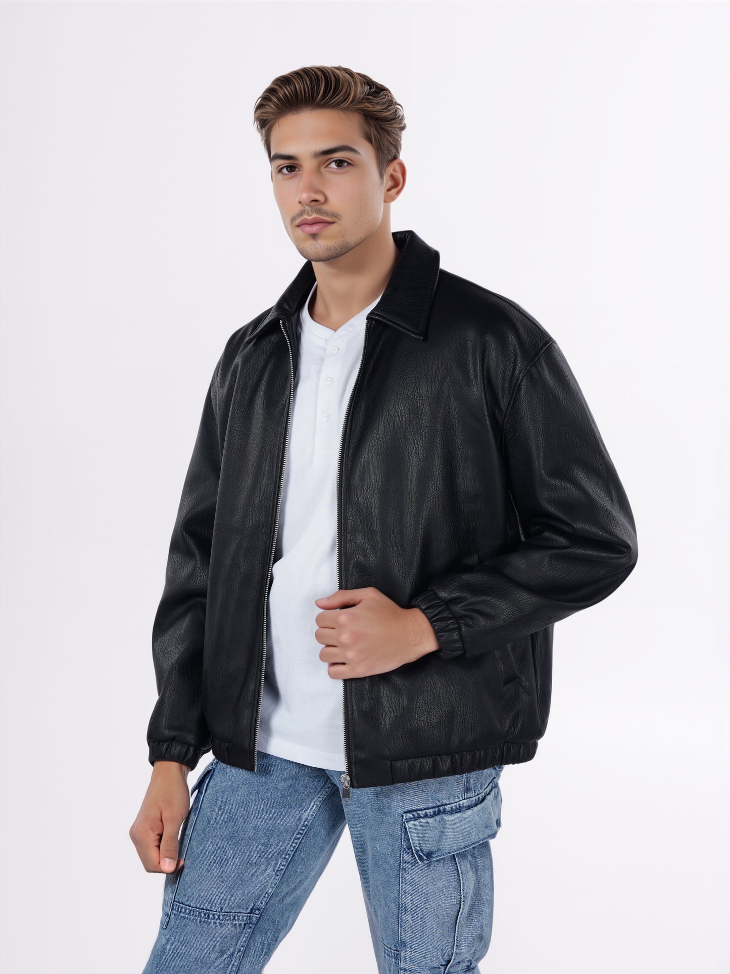 Celio* Men Black Solid Regular Fit Polyester Jackets