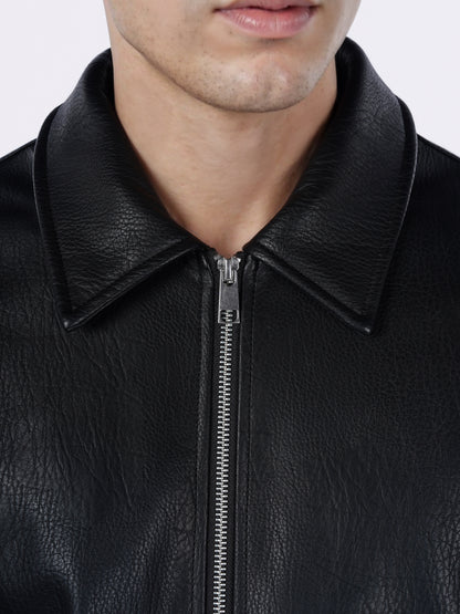 Celio* Men Black Solid Regular Fit Polyester Jackets