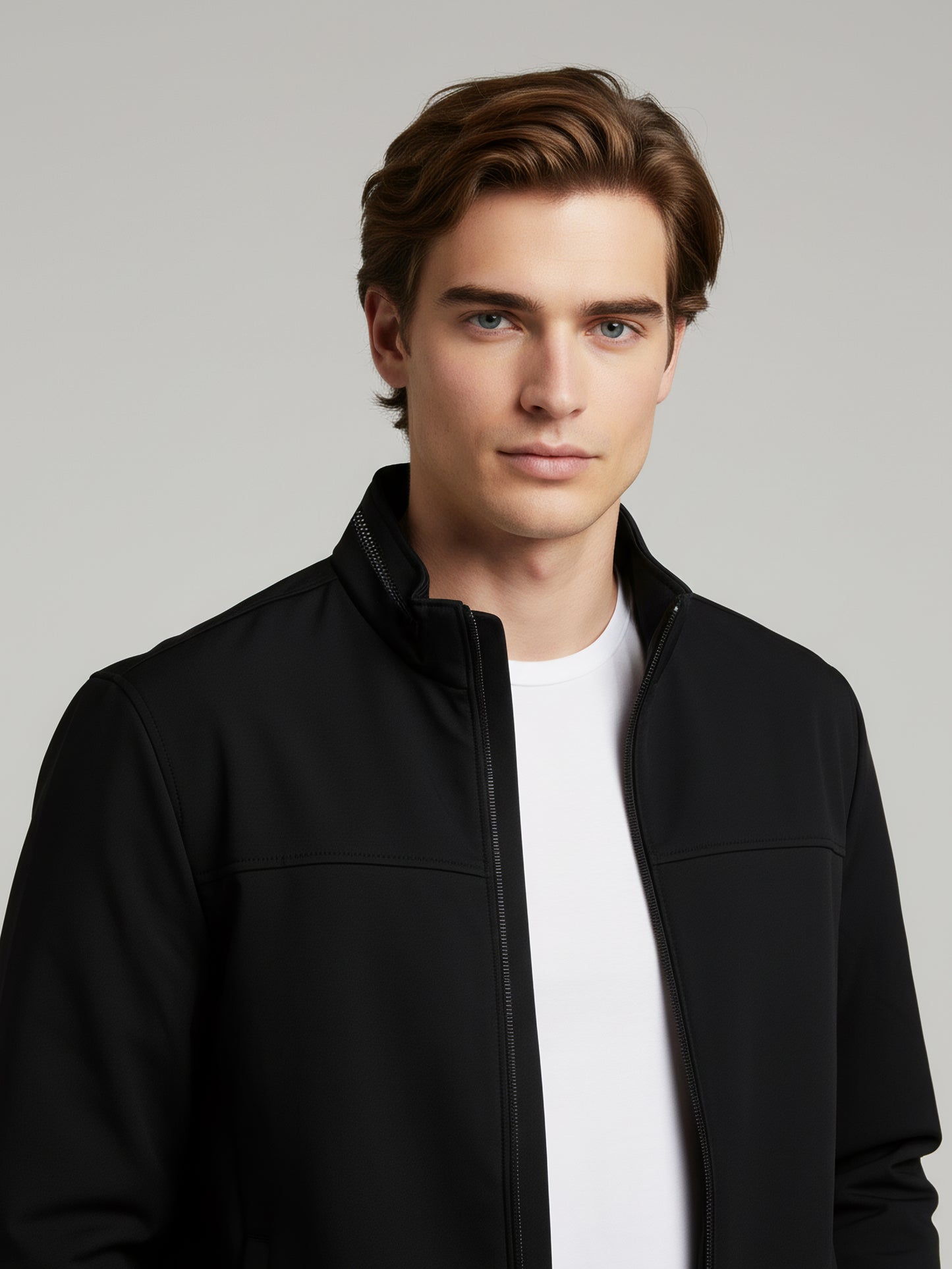 Celio Men Black Solid Regular Fit Polyester Jackets