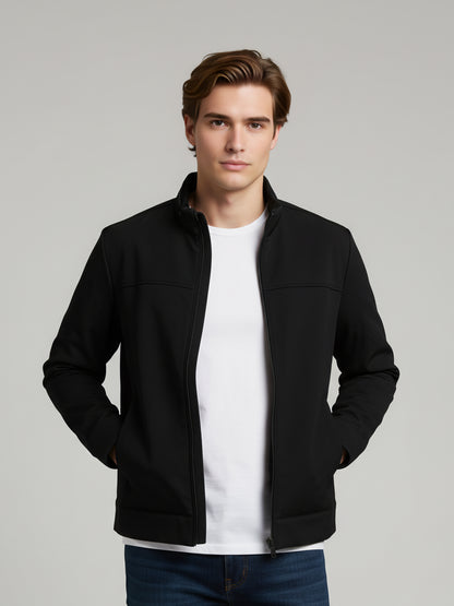 Celio Men Black Solid Regular Fit Polyester Jackets