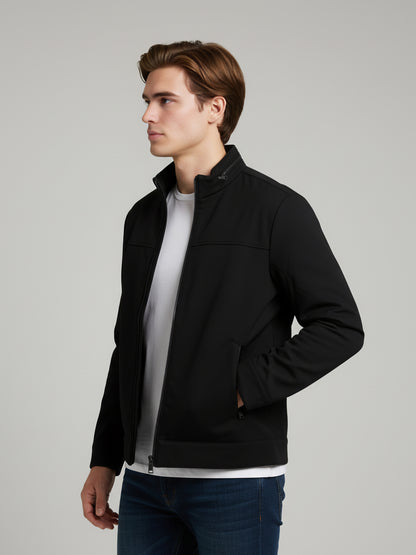 Celio Men Black Solid Regular Fit Polyester Jackets