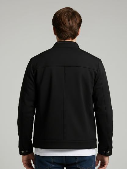 Celio Men Black Solid Regular Fit Polyester Jackets