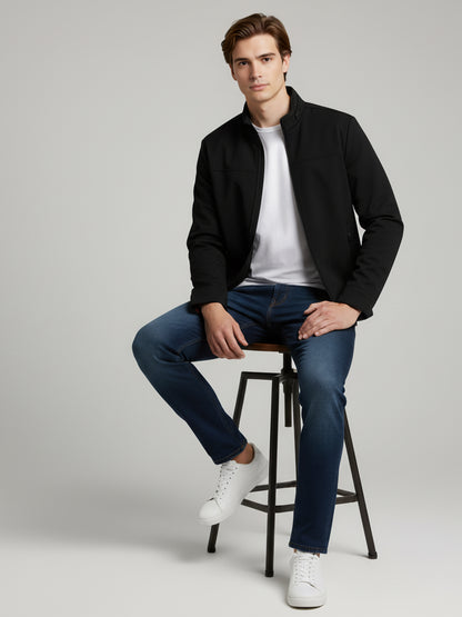 Celio Men Black Solid Regular Fit Polyester Jackets