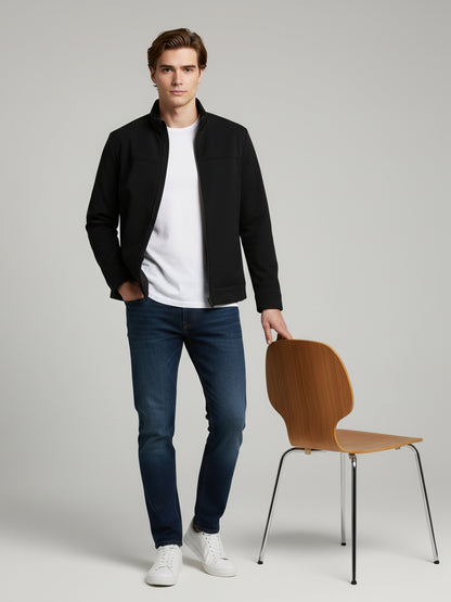 Celio Men Black Solid Regular Fit Polyester Jackets