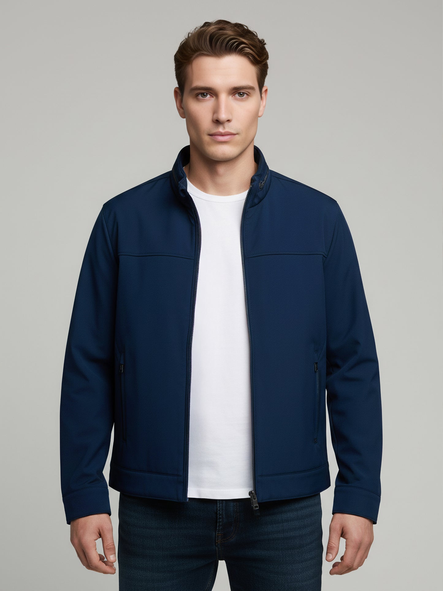 Celio* Men Blue Solid Regular Fit Polyester Jackets