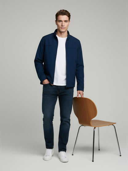 Celio* Men Blue Solid Regular Fit Polyester Jackets