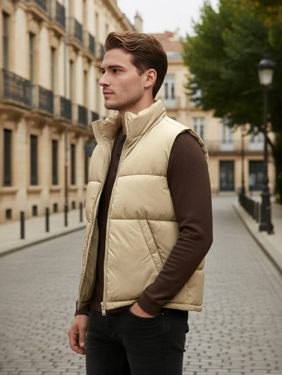 Celio* Men Beige Solid Regular Fit Polyester Jackets