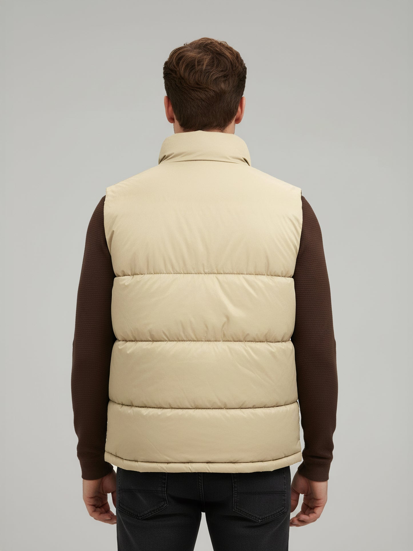 Celio* Men Beige Solid Regular Fit Polyester Jackets