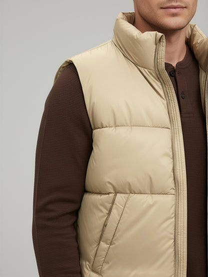 Celio* Men Beige Solid Regular Fit Polyester Jackets