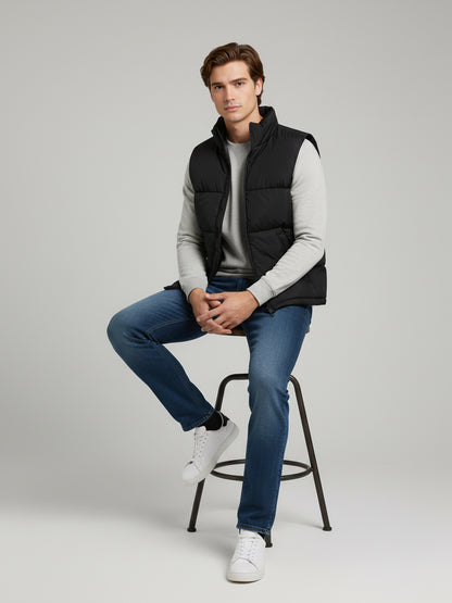 Celio* Men Black Solid Regular Fit Polyester Jackets