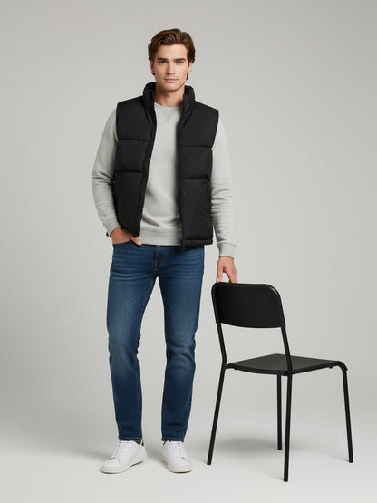 Celio* Men Black Solid Regular Fit Polyester Jackets