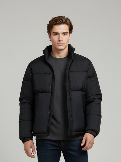 Celio* Men Black Solid Regular Fit Polyester Jackets