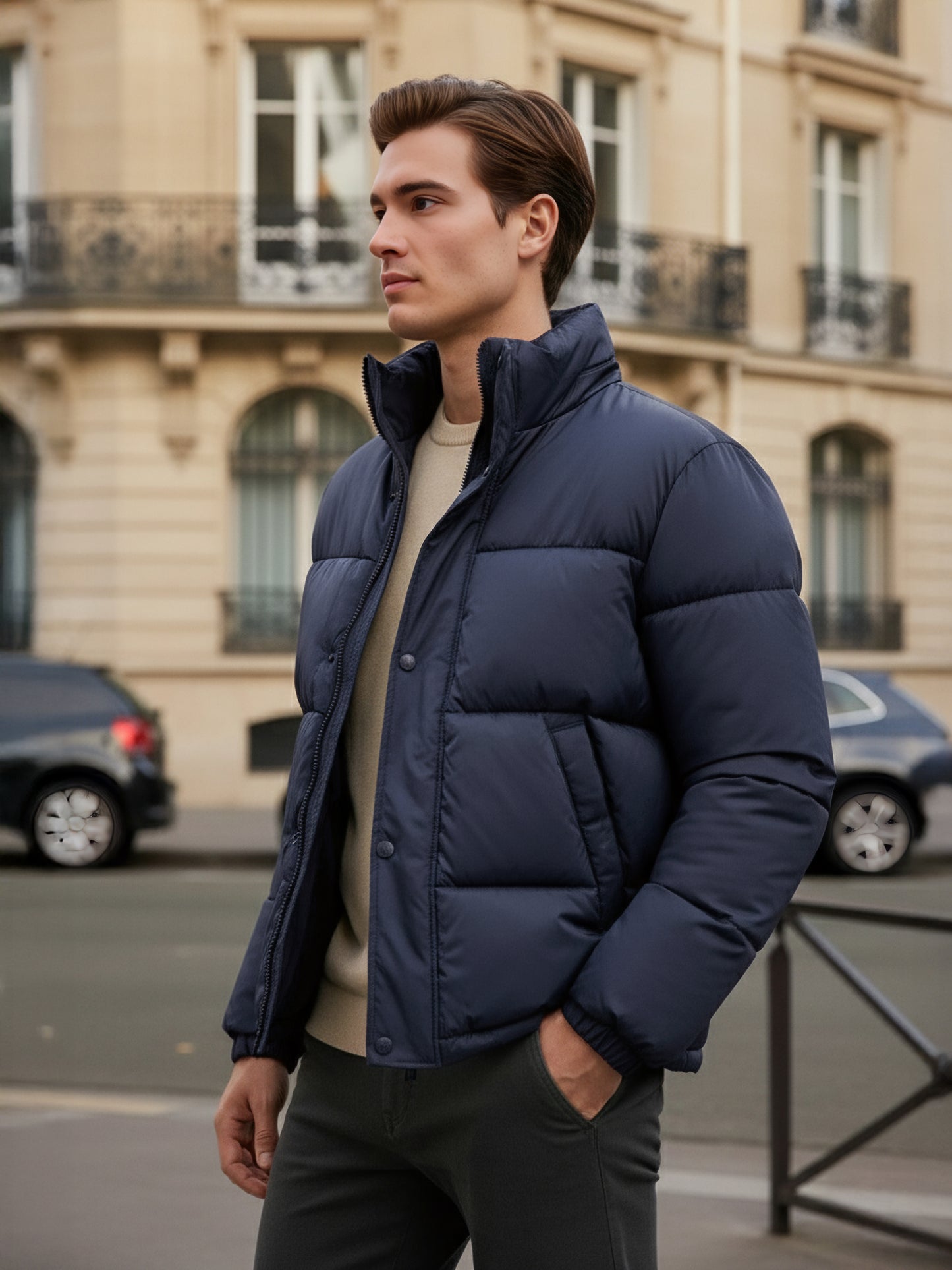 Celio* Men Blue Solid Regular Fit Polyester Jackets