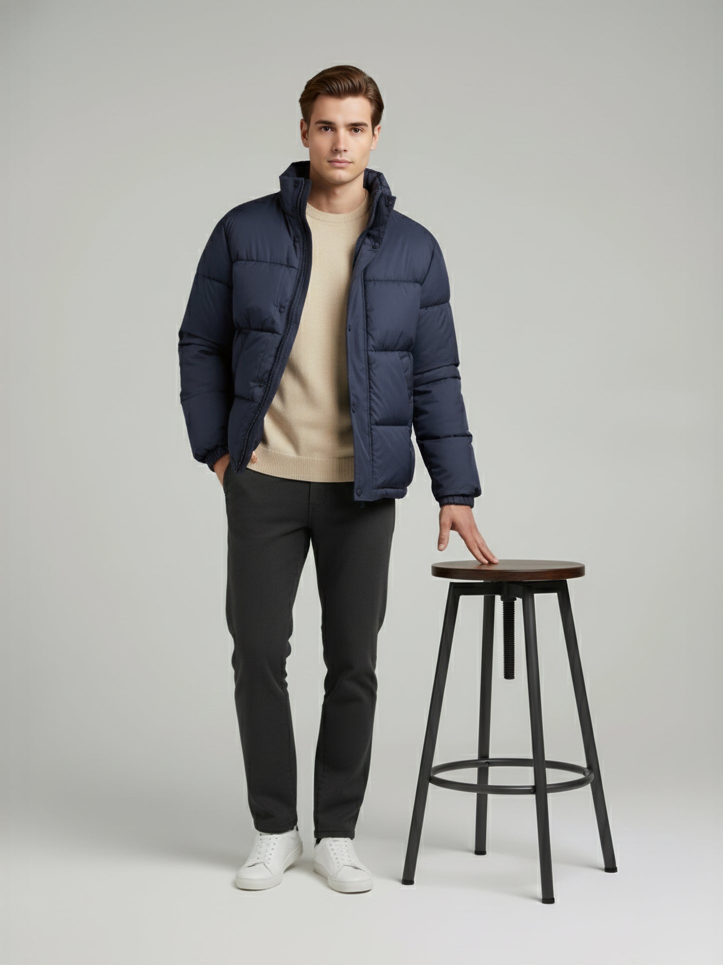 Celio* Men Blue Solid Regular Fit Polyester Jackets