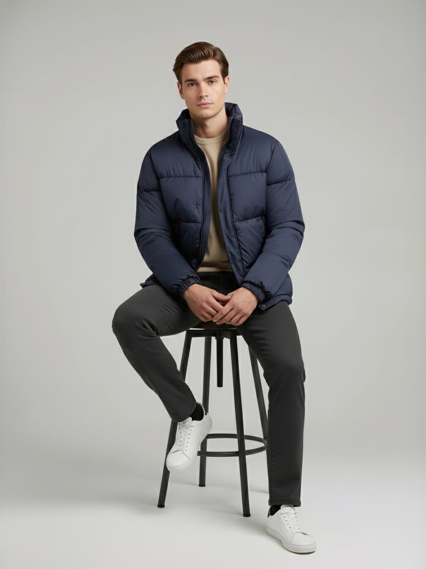 Celio* Men Blue Solid Regular Fit Polyester Jackets