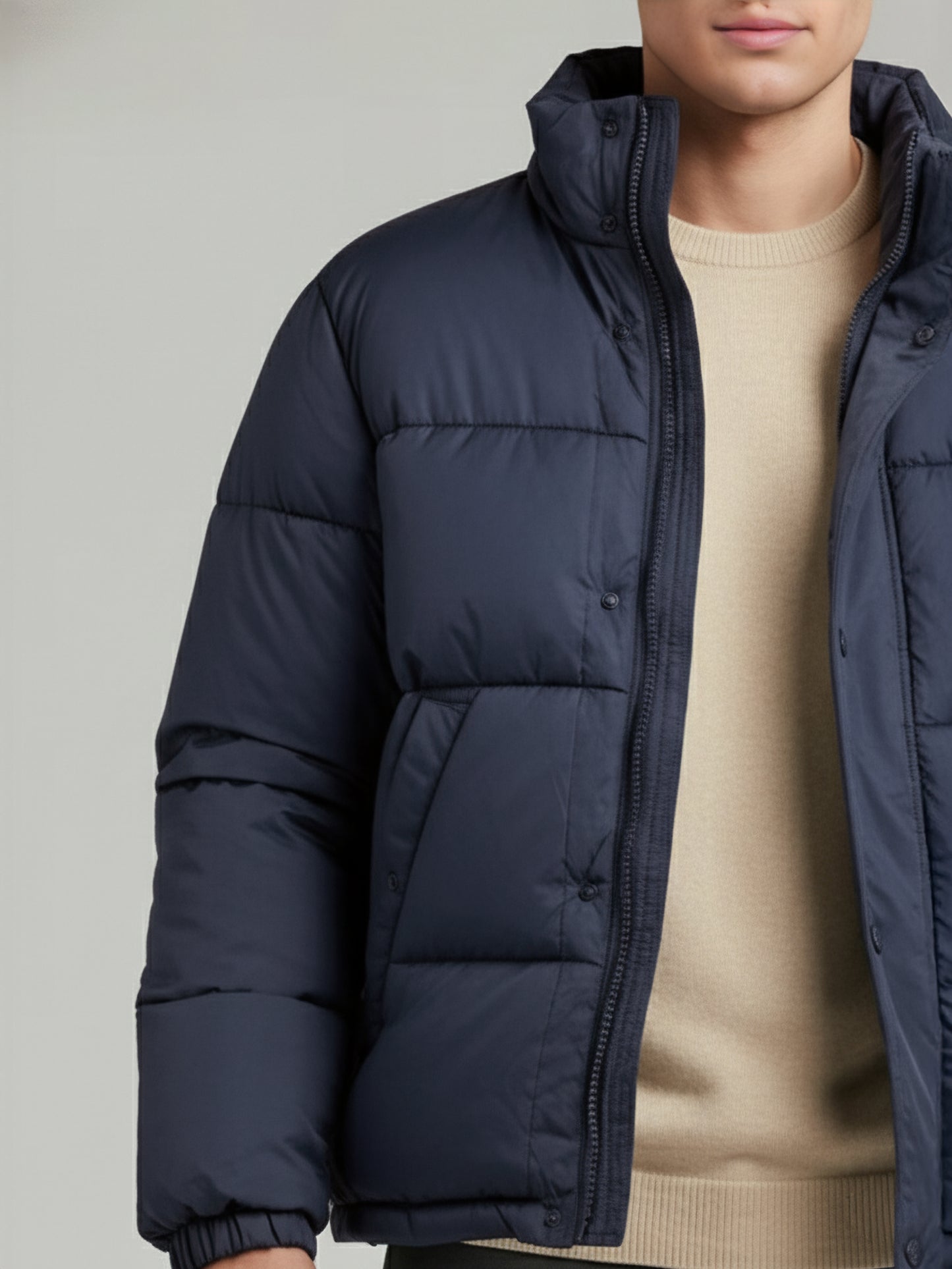 Celio* Men Blue Solid Regular Fit Polyester Jackets