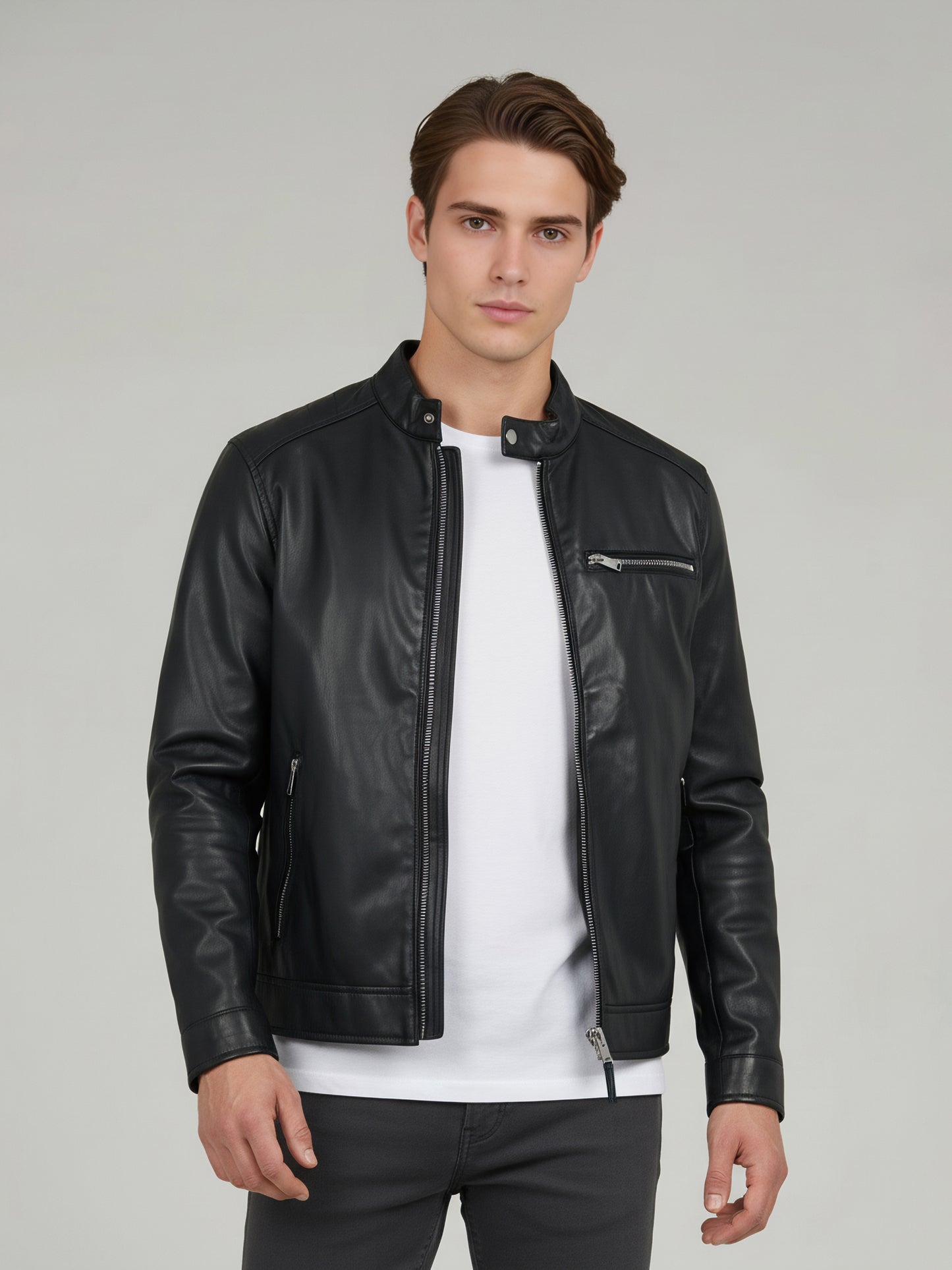 Celio Men Black Solid Regular Fit Polyester Jackets