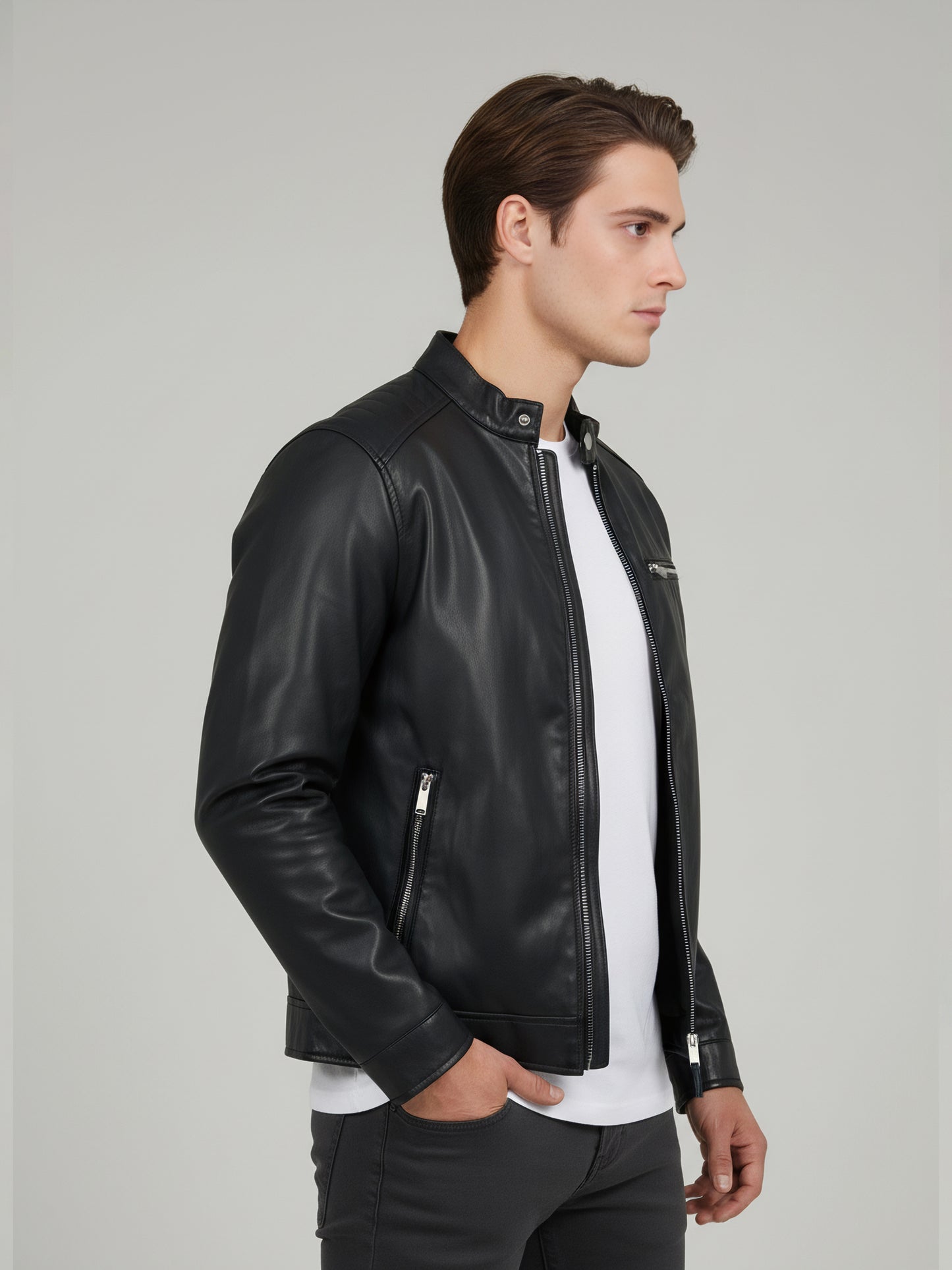 Celio Men Black Solid Regular Fit Polyester Jackets