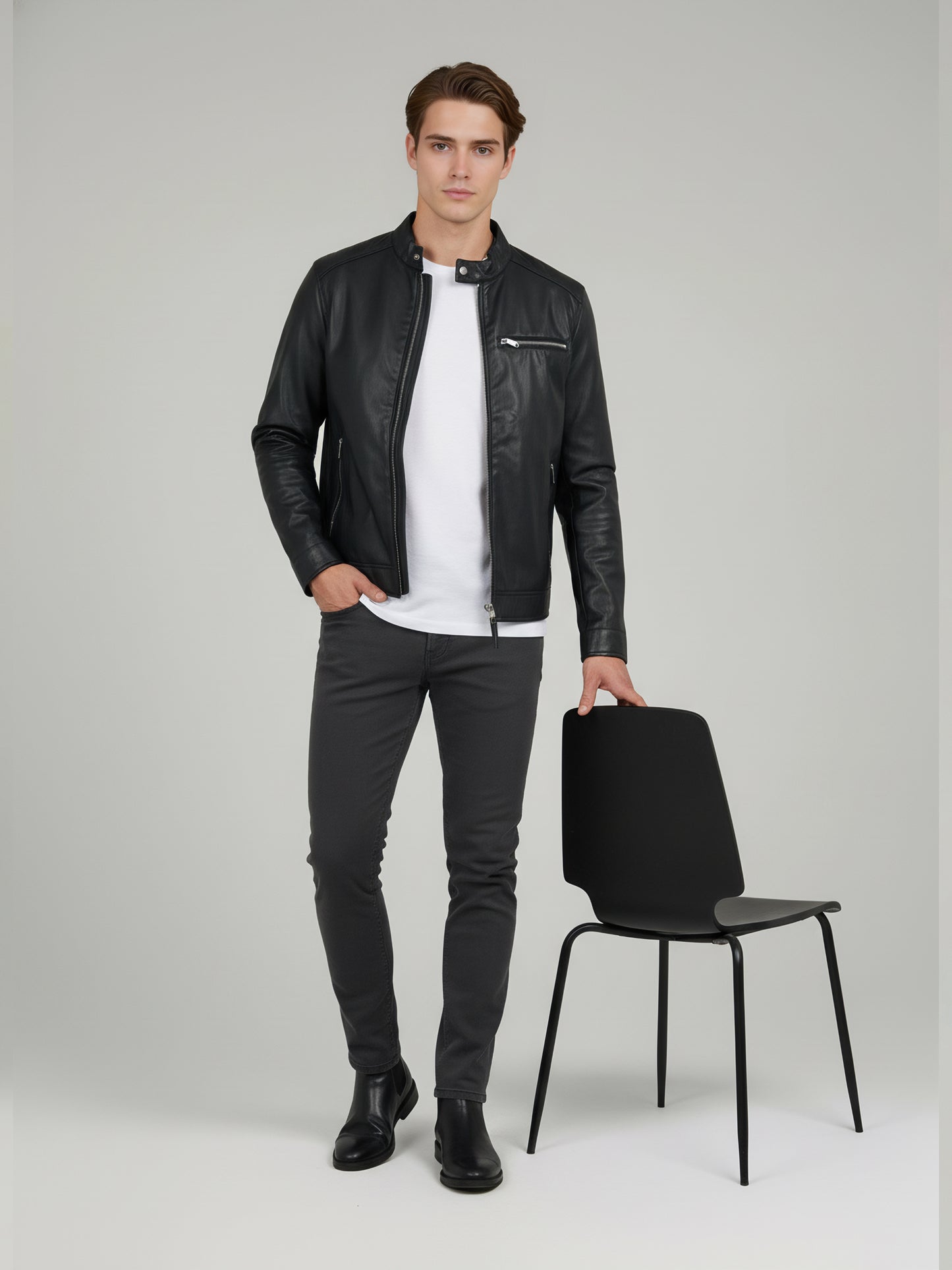 Celio Men Black Solid Regular Fit Polyester Jackets