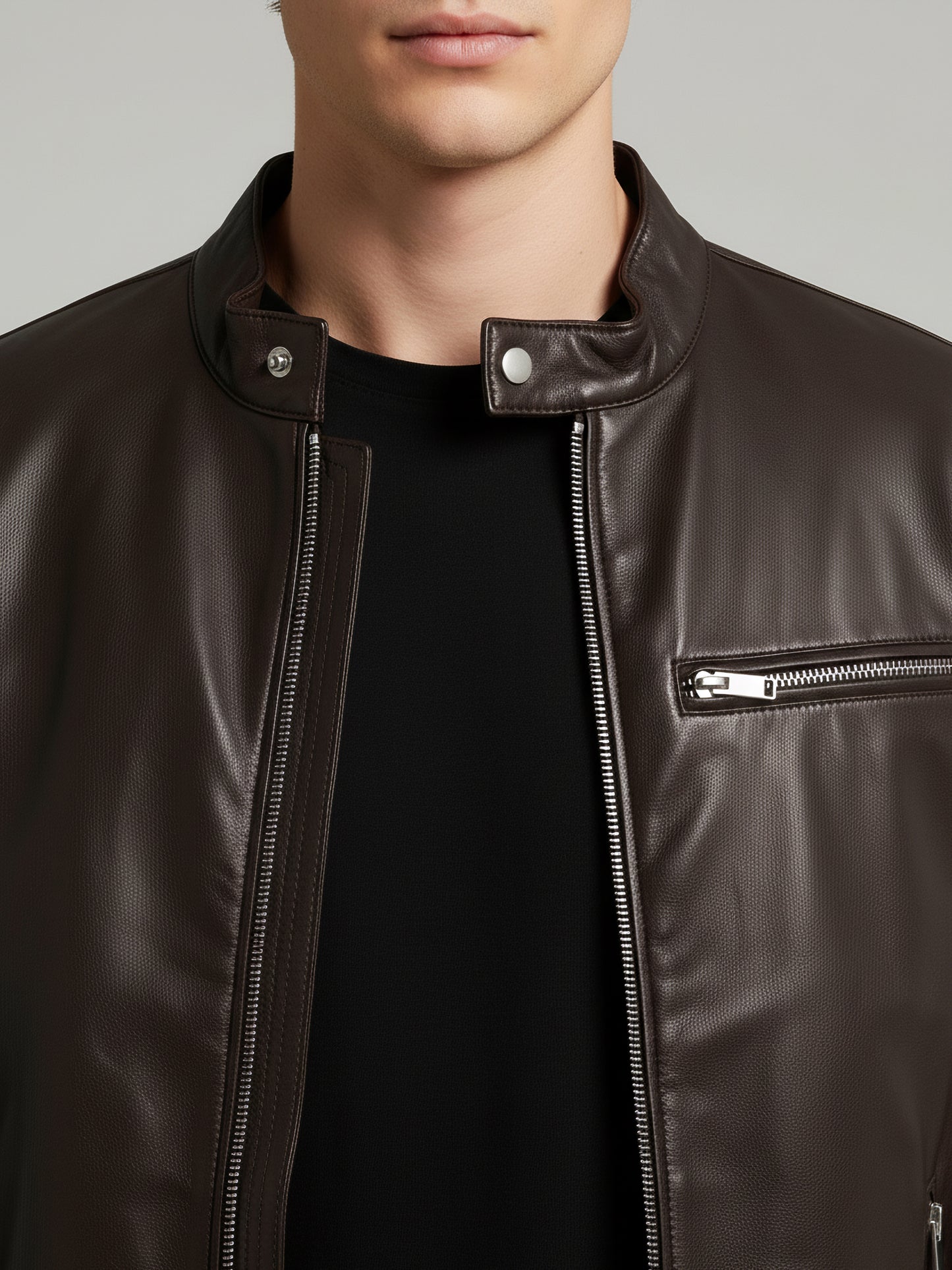 Celio* Men Brown Solid Regular Fit Polyester Jackets