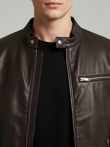 Celio* Men Brown Solid Regular Fit Polyester Jackets