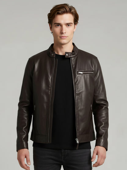 Celio* Men Brown Solid Regular Fit Polyester Jackets