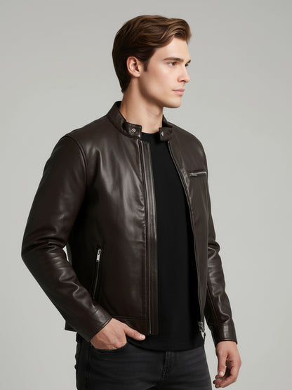 Celio* Men Brown Solid Regular Fit Polyester Jackets