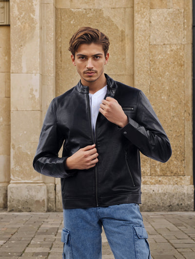 Celio* Men Black Solid Regular Fit Polyester Jacket