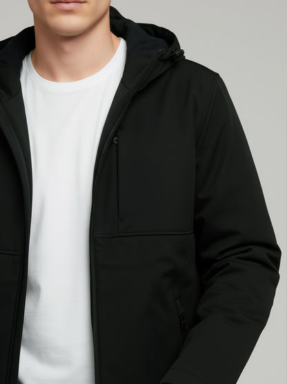 Celio Men Black Solid Regular Fit Polyester Jackets