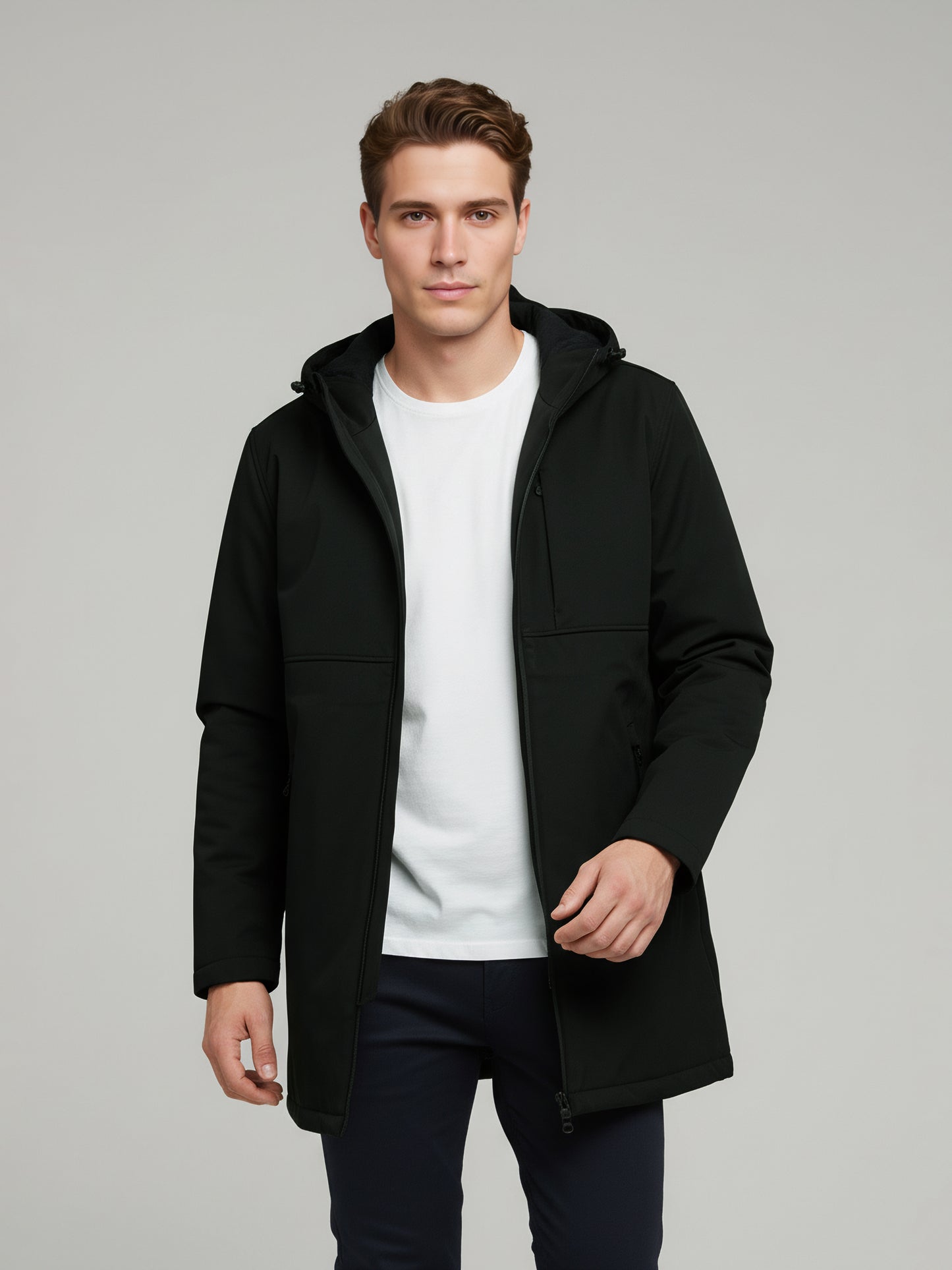 Celio Men Black Solid Regular Fit Polyester Jackets