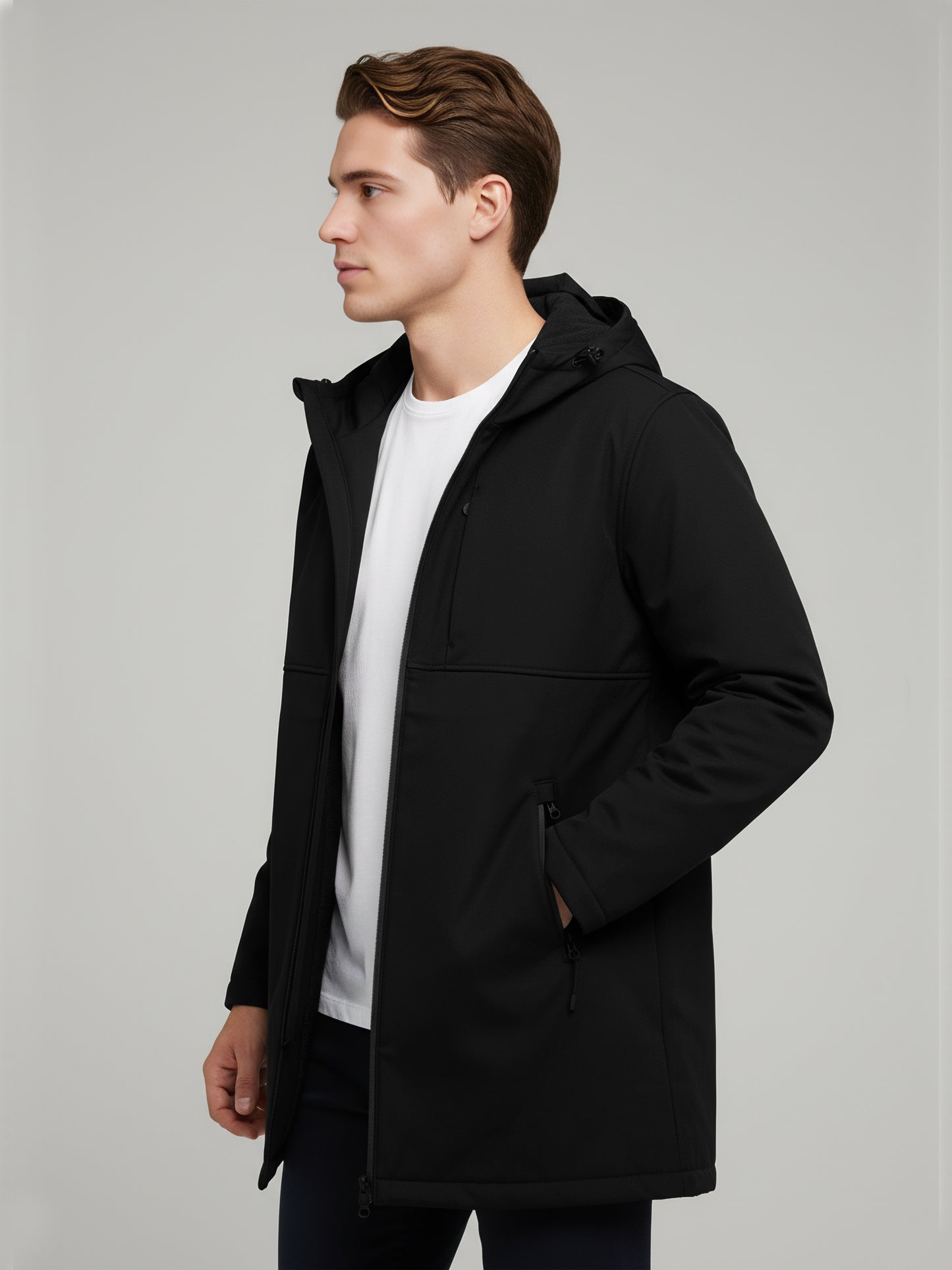 Celio Men Black Solid Regular Fit Polyester Jackets