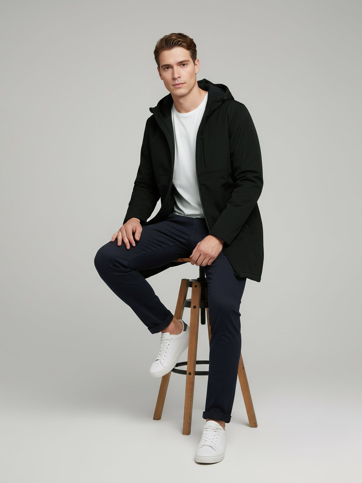 Celio Men Black Solid Regular Fit Polyester Jackets