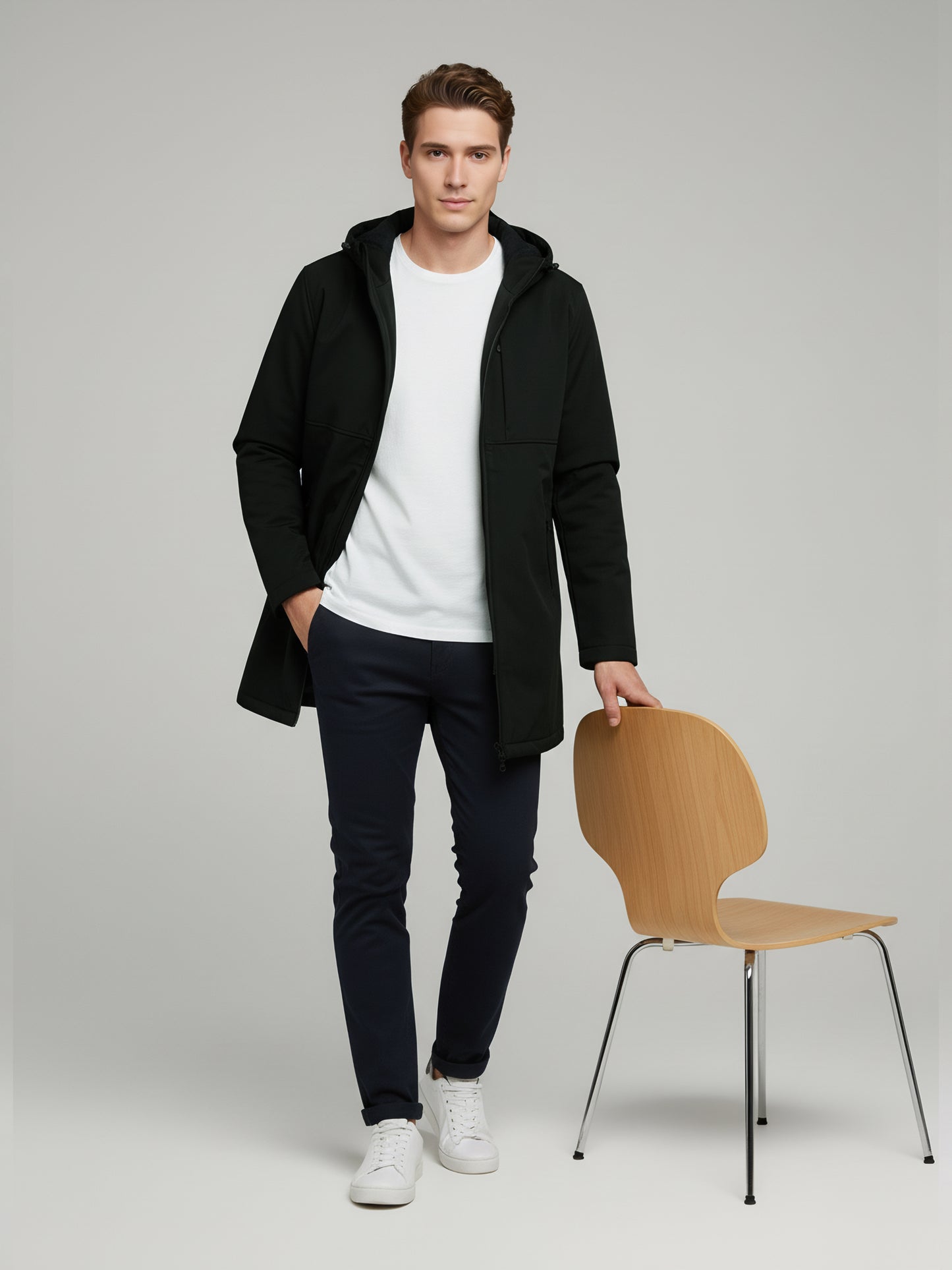 Celio Men Black Solid Regular Fit Polyester Jackets