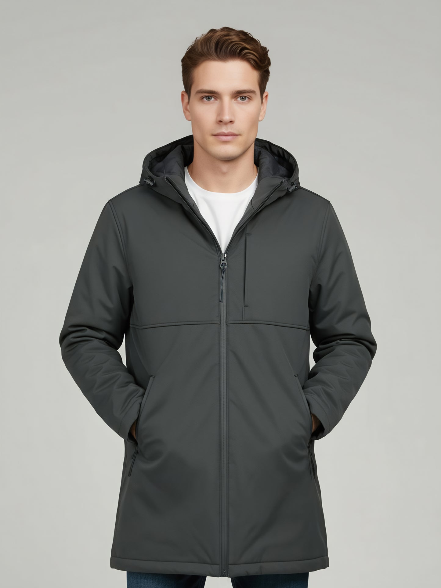 Celio Men Grey Solid Regular Fit Polyester Jackets