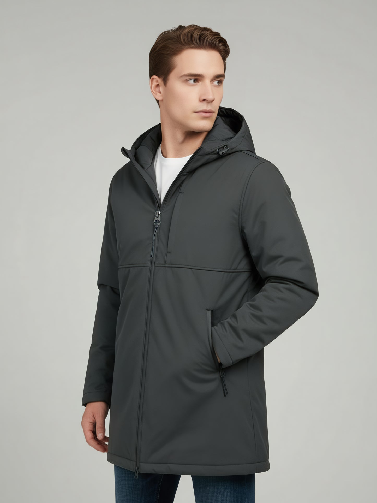 Celio Men Grey Solid Regular Fit Polyester Jackets