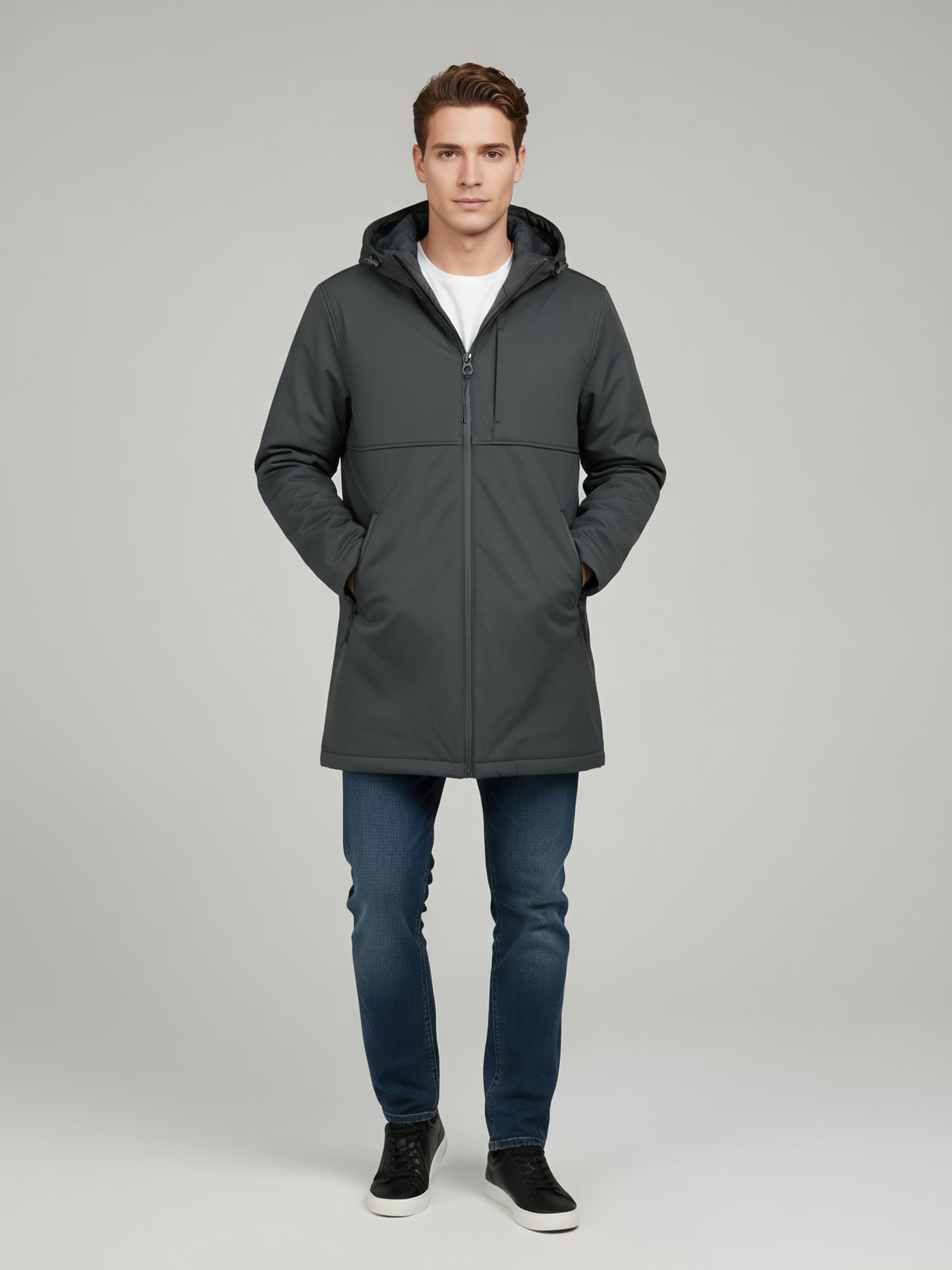 Celio Men Grey Solid Regular Fit Polyester Jackets