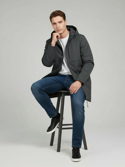 Celio Men Grey Solid Regular Fit Polyester Jackets