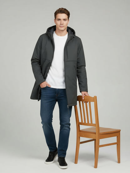 Celio Men Grey Solid Regular Fit Polyester Jackets