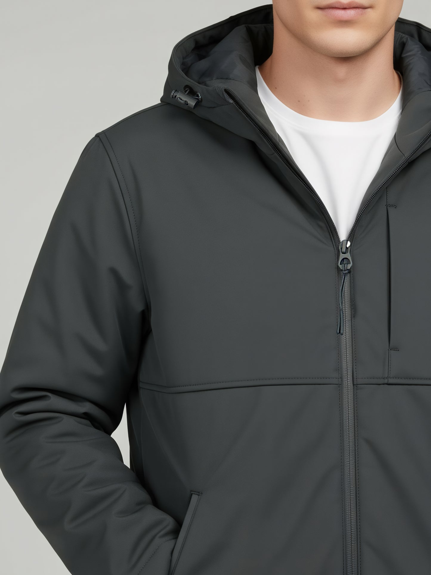 Celio Men Grey Solid Regular Fit Polyester Jackets