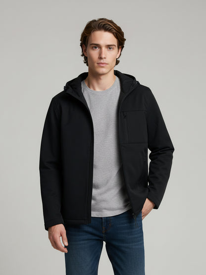 Celio Men Black Solid Regular Fit Polyester Jackets