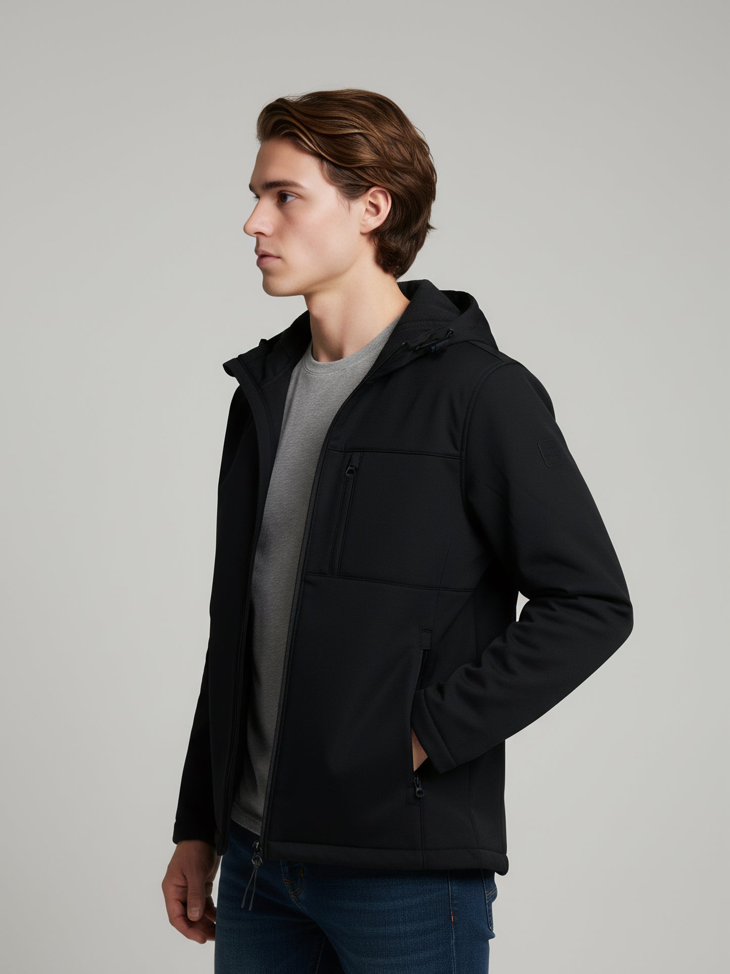 Celio Men Black Solid Regular Fit Polyester Jackets