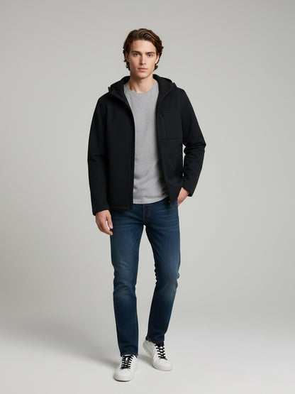 Celio Men Black Solid Regular Fit Polyester Jackets