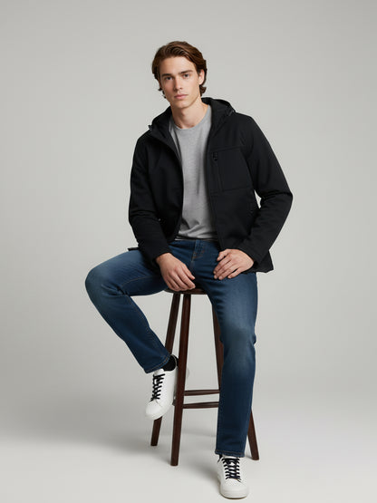 Celio Men Black Solid Regular Fit Polyester Jackets