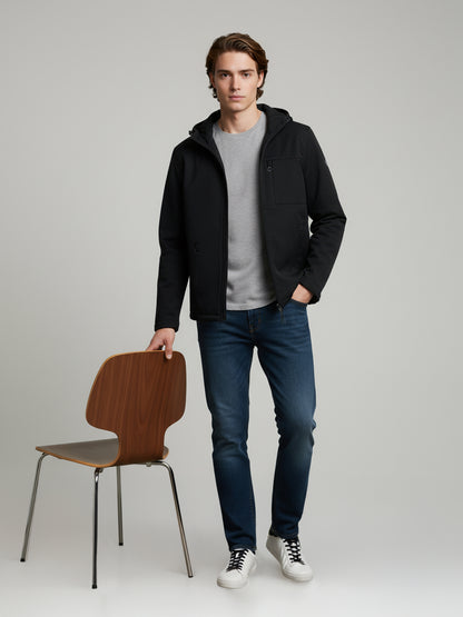 Celio Men Black Solid Regular Fit Polyester Jackets