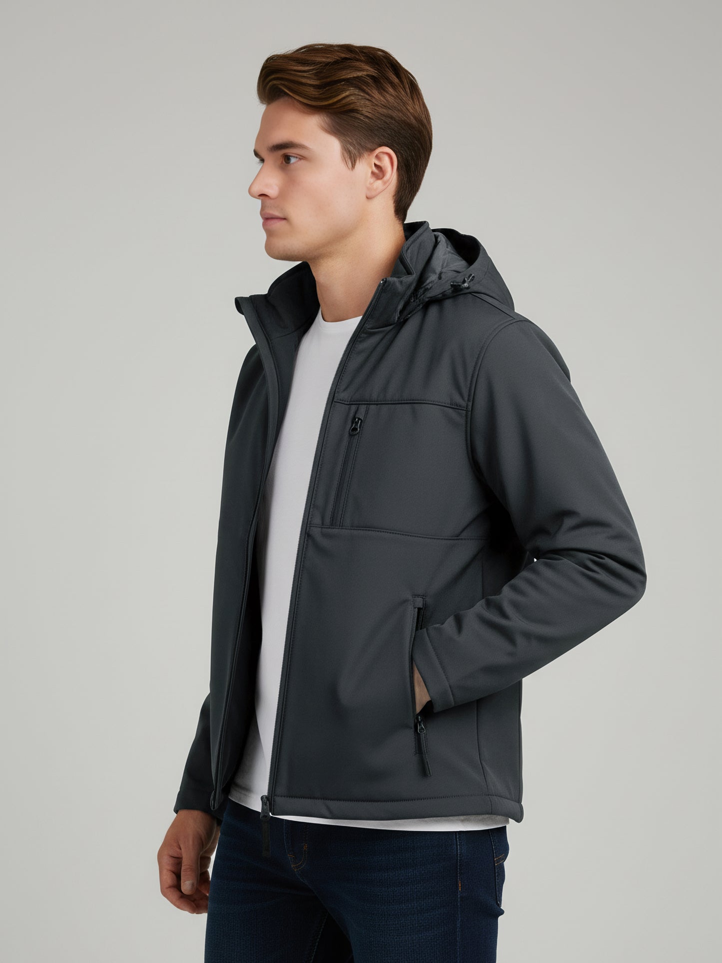 Celio Men Grey Solid Regular Fit Polyester Jackets