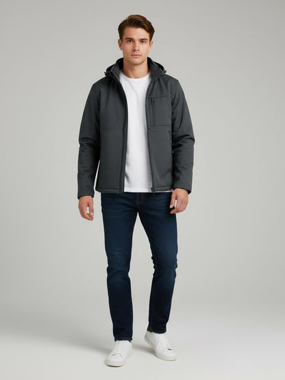 Celio Men Grey Solid Regular Fit Polyester Jackets