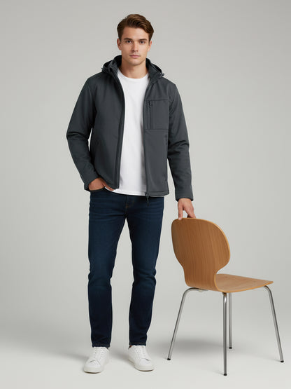 Celio Men Grey Solid Regular Fit Polyester Jackets