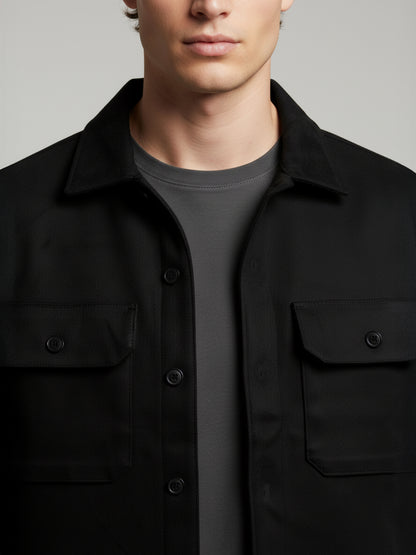 Celio* Men Black Solid Regular Fit Polyester Jackets